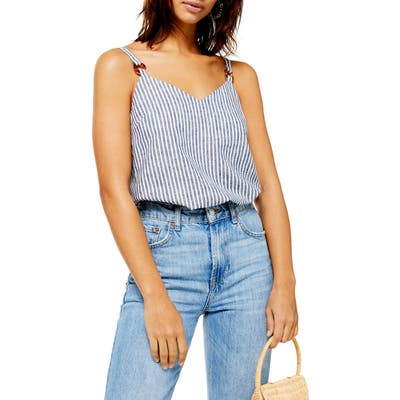 Topshop Tilda Stripe Camisole, US (fits like 10-12) - Blue