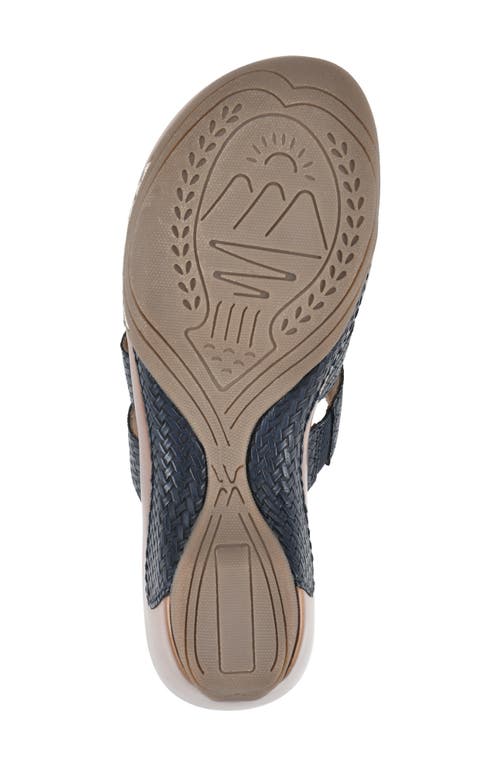 White Mountain Footwear White Mountain Valora Wedge Sandal In Navy/woven