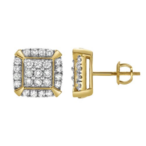 Luvmyjewelry Cuffs 14k Yellow Gold Diamond Stud Earrings In 14k Yellow Gold
