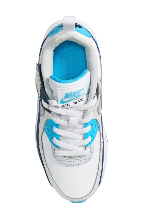 Nike Air Max 90 Easy-on Sneaker In White/ Grey/ Blue/ Navy