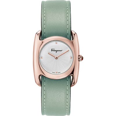Salvatore Feragamo Vara Leather Strap Watch, 2m Mm