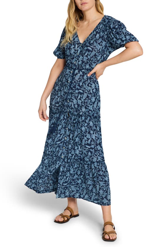 Shop Faherty Orinda Floral Maxi Dress In Blue Esna Floral