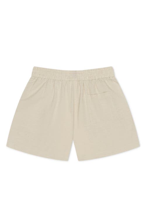Mavrans Palms Evil Eye Organic Cotton Drawstring Shorts In Ivory/multi