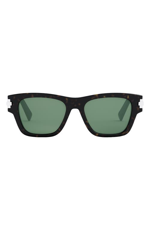 DIOR Blacksuit XL 54mm Square Sunglasses in Dark Havana /Green