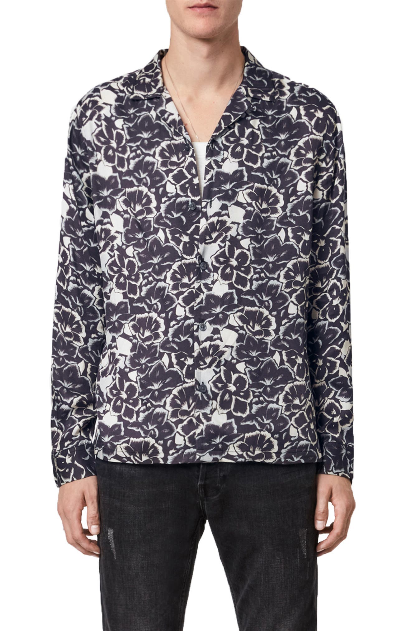 allsaints floral shirt