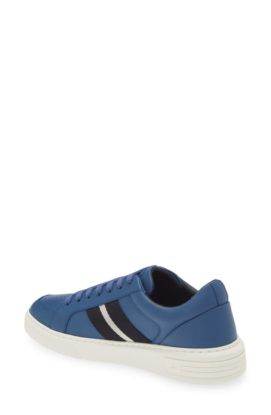 Shop Bally Moony Lizard Embossed Leather Sneaker In Blue Neon 23