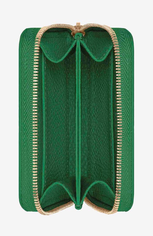 Maison De Sabre Maison De Sabré Small Leather Zipped Wallet In Emerald Green