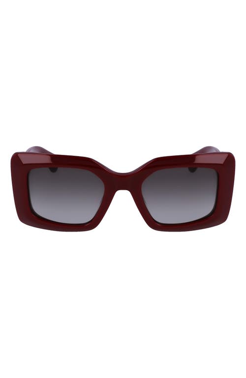 Lanvin 50mm Gradient Square Sunglasses in Burgundy
