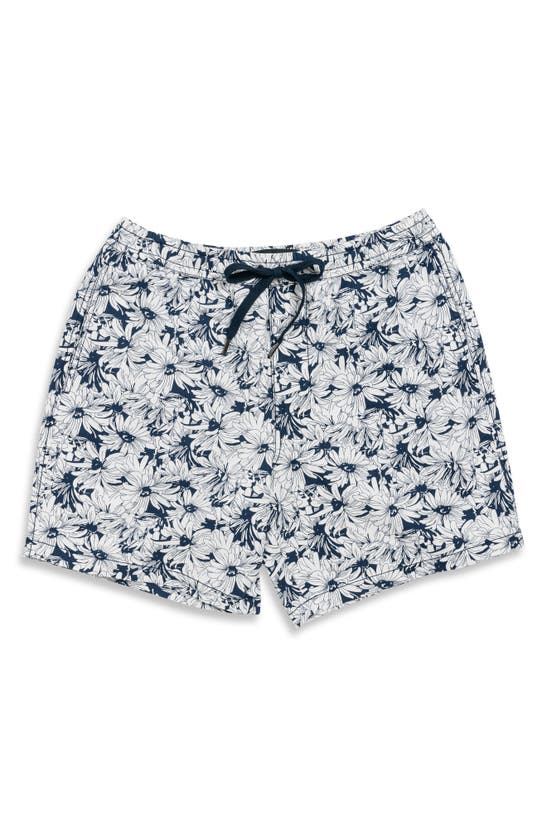 Rodd & Gunn Main Beach Floral Stretch Cotton Drawstring Shorts In Lagoon