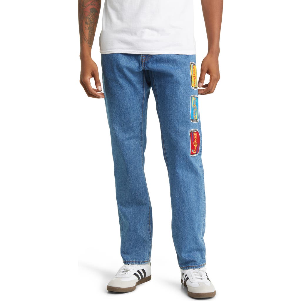 Icecream Fountain Patchwork Nonstretch Jeans In Caramel