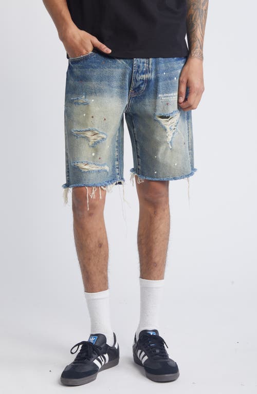 Shop Billionaire Boys Club Cadet Ripped Denim Shorts In Evo