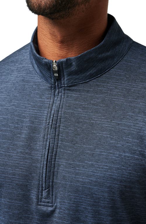 Shop Travismathew The Heater Quarter Zip Pullover In Vintage Indigo/black