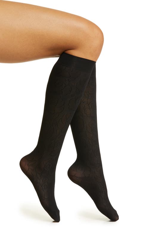 Maria Floral Lace Socks in Black