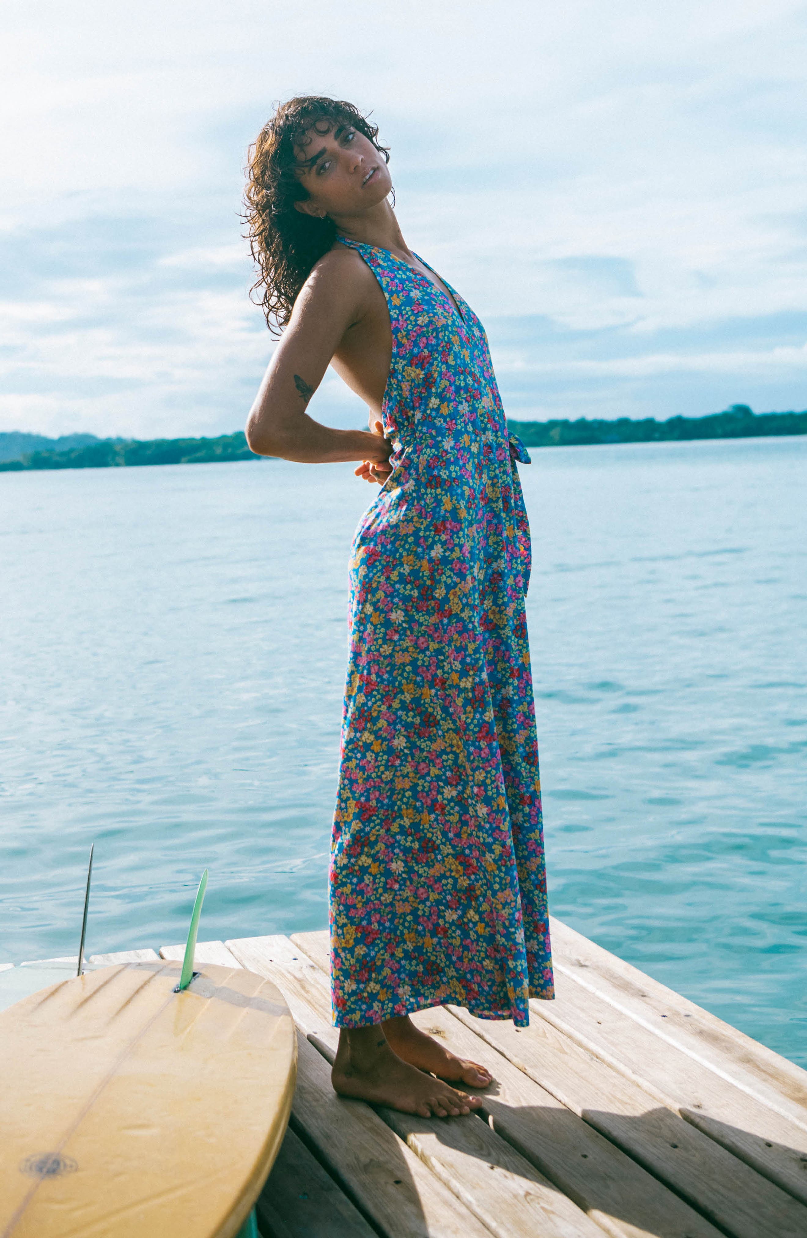 Billabong Let\'s Hang Floral | Seaside in Closet Halter Wrap Maxi Dress Smart