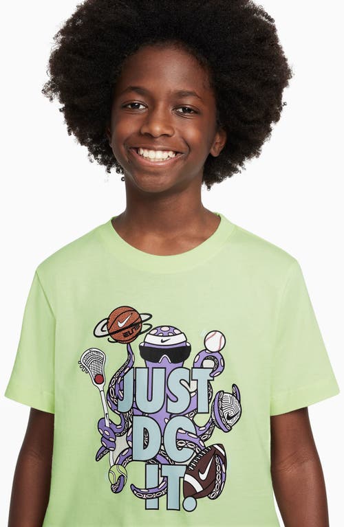 Shop Nike Kids' Sportswear Just Do It Cotton Graphic T-shirt In Lime Ice