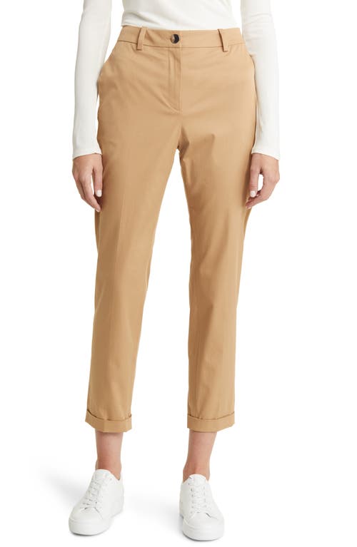 BOSS Tachinoa Stretch Cotton Ankle Pants Iconic Camel at Nordstrom,