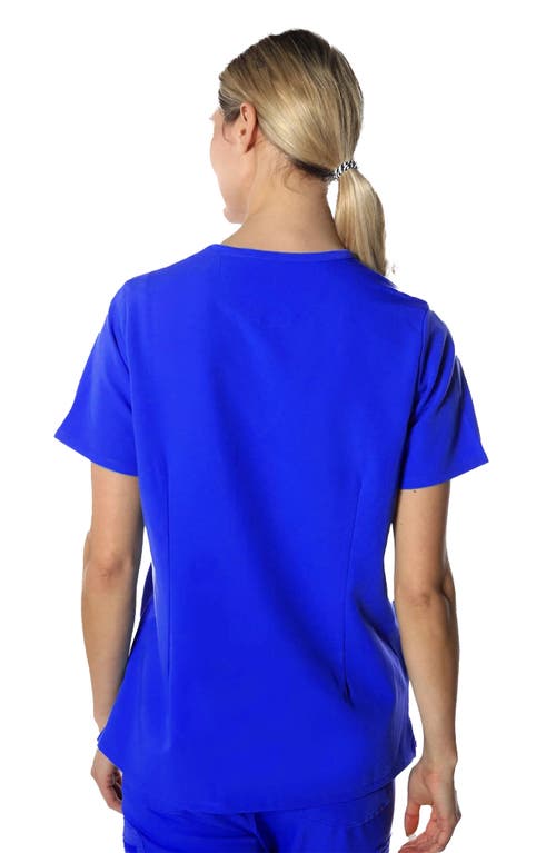 Shop Members Only Palermo 4-pocket Scrub Top In Royal Blue