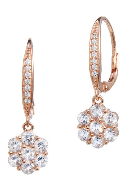SAVVY CIE JEWELS 18K Rose Gold Vermeil Sterling Silver CZ Drop Earrings at Nordstrom