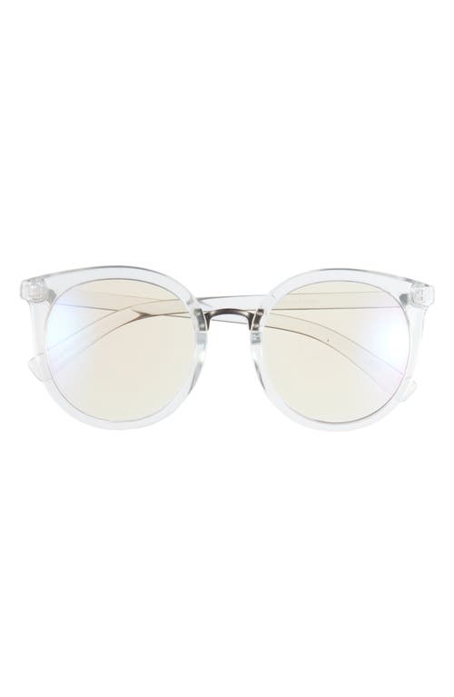 53mm Round Sunglasses in Clear- Lavender
