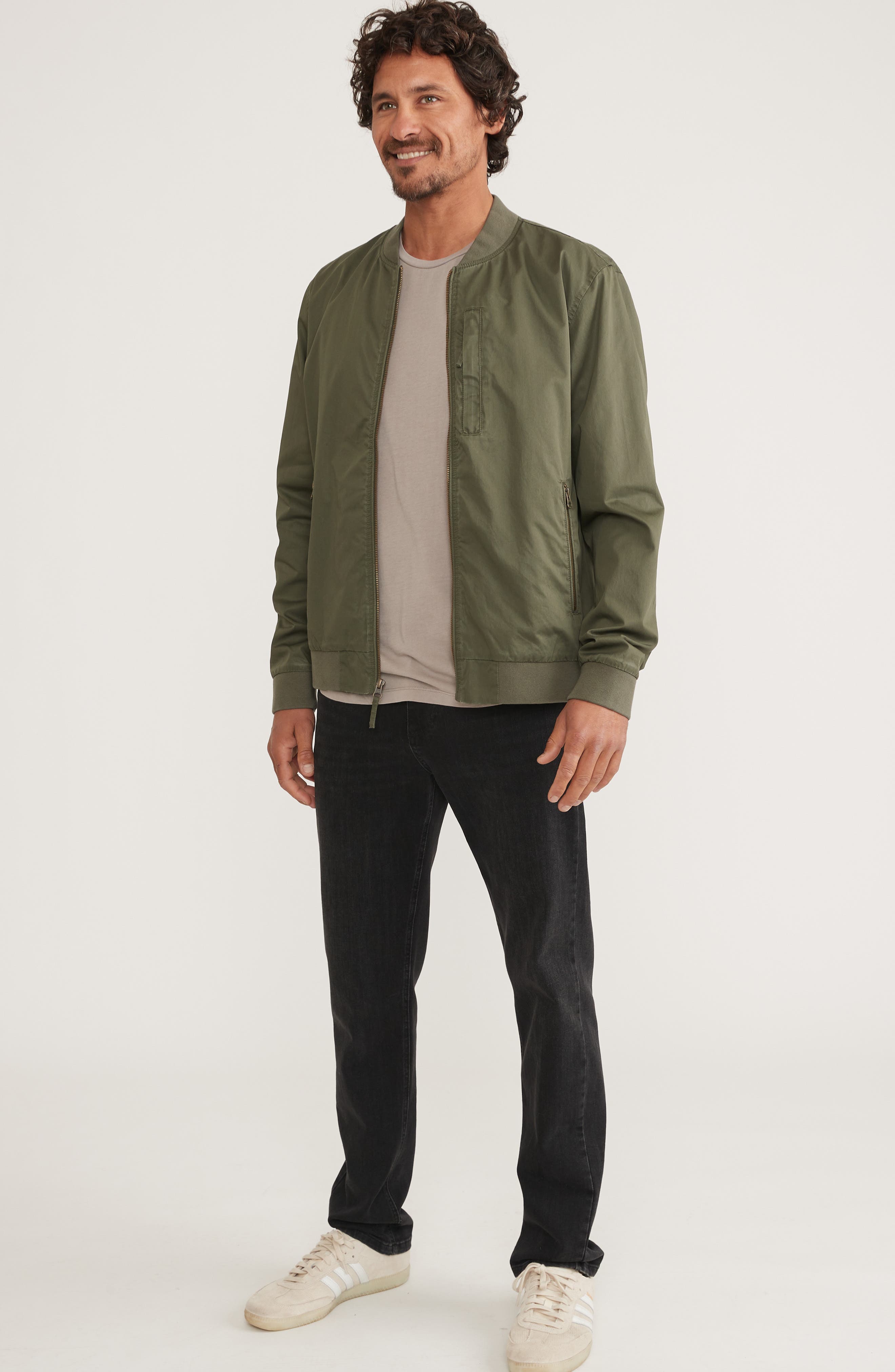 Marine Layer Rossland Dry Waxed Cotton Bomber Jacket in Climbing I