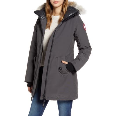 Canada Goose Rosemont Arctic Tech 625 Fill Power Down Parka With Genuine Coyote Fur Trim, (8-10) - Grey