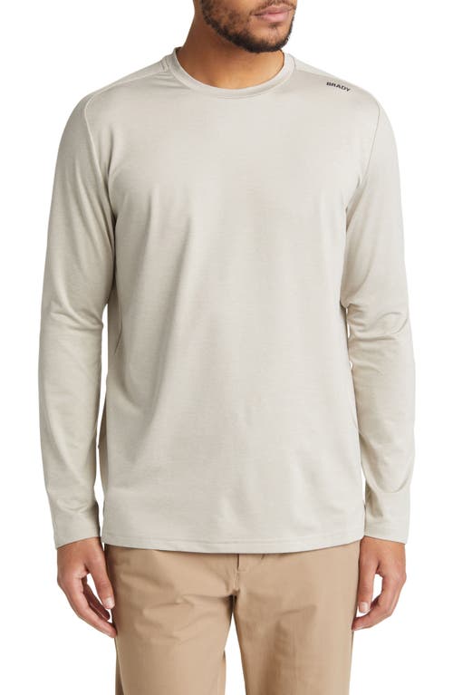 All Day Comfort Long Sleeve Performance T-Shirt in Heathered Oatmeal