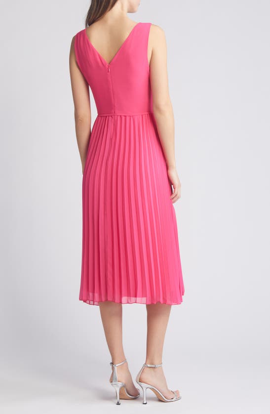 Shop Sam Edelman V-neck Accordion Pleat Dress In Pretty Pink