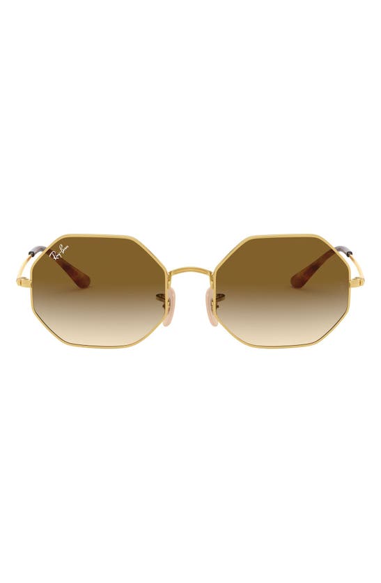Ray Ban Octagon 1972 Sunglasses Gold Frame Brown Lenses 54-19 In Gold/ Gradient Brown