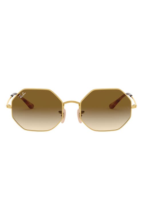 Ray Ban Octagon 1972 Sunglasses Gold Frame Brown Lenses 54-19 In Gold/gradient Brown