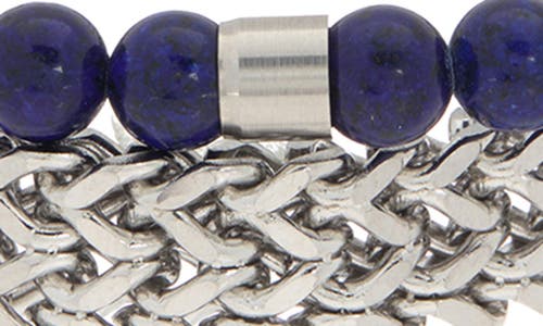 Shop Nautica Stone Beaded & Wheat Chain Bracelets In Silver/blue