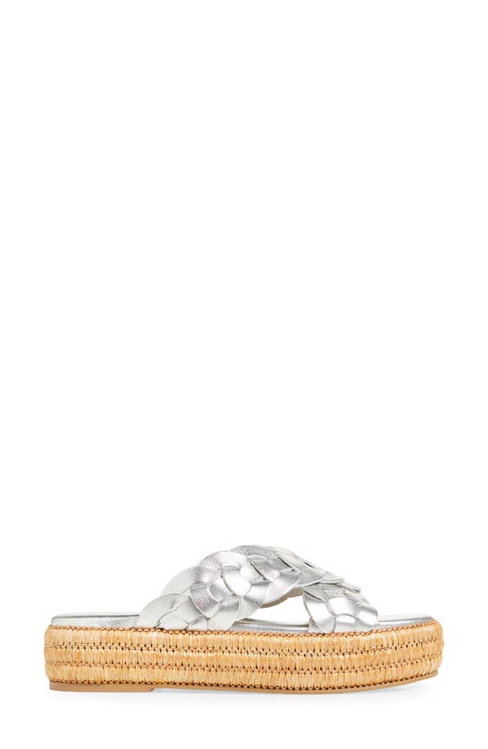 Shop Cecelia New York Gester Platform Slide Sandal In Silver