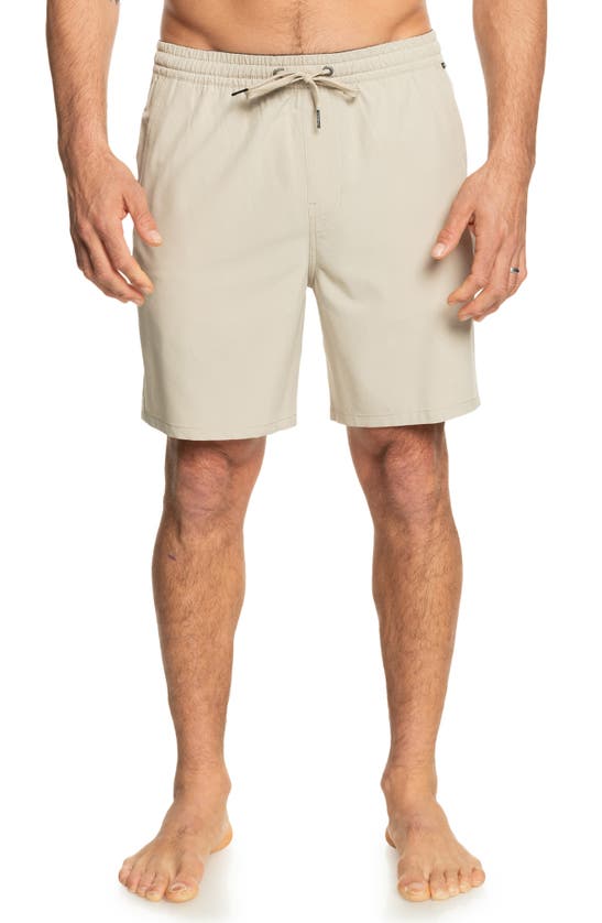 Shop Quiksilver Taxer Amphibian 18 Water Repellent Recycled Polyester Board Shorts In Plaza Taupe