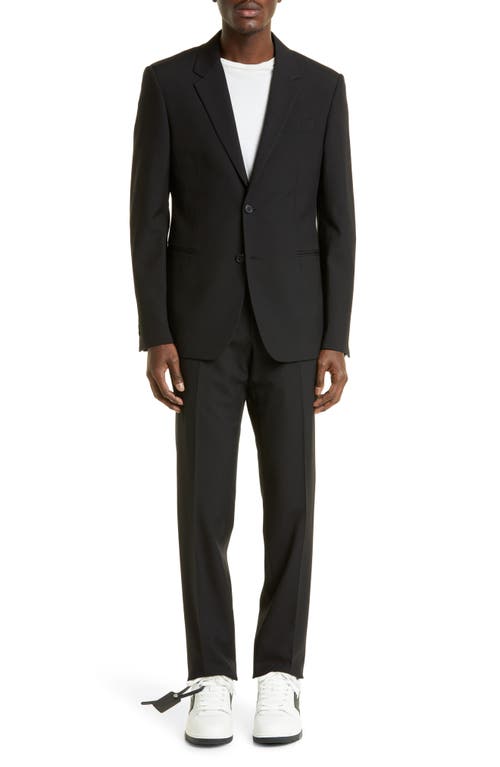 Off-white Corp Skinny Virgin Wool Pants In Black/white