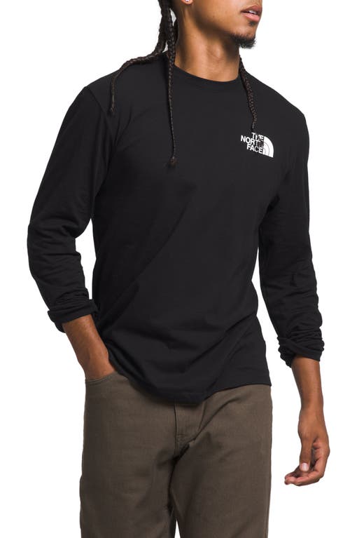 The North Face Long Sleeve Nse Box Logo Graphic T-shirt In Tnf Black/photo Real