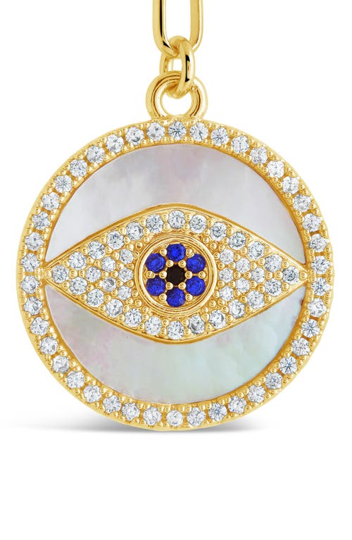 Sterling Forever Cubic Zirconia & Mother-of-pearl Cubic Zirconia Pendant Necklace In Gold
