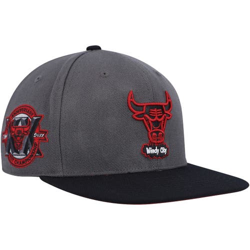 Men's Mitchell & Ness Gray Chicago Bulls Hardwood Classics Born & Bred Fitted Hat