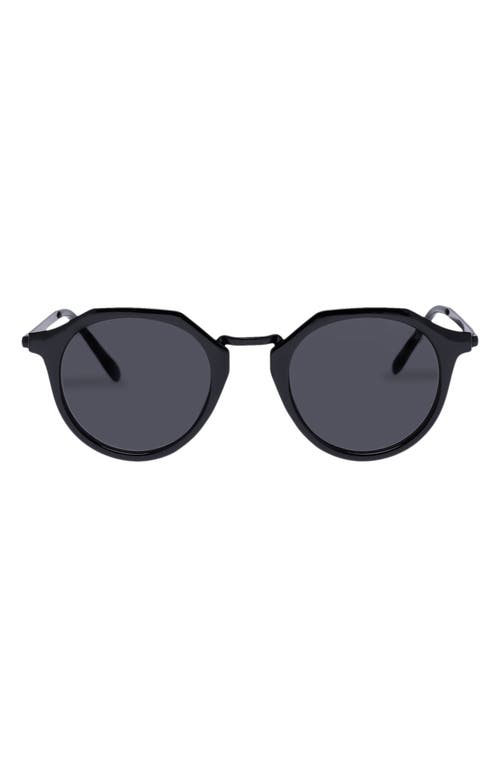 Taures 47mm Round Sunglasses in Black /Smoke Mono