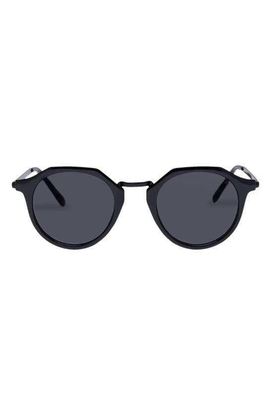 Shop Aire Taures 47mm Round Sunglasses In Black / Smoke Mono
