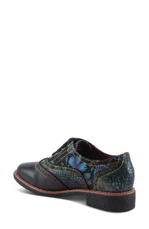 L'artiste By Spring Step Muggiasti Wingtip Oxford In Black Multi