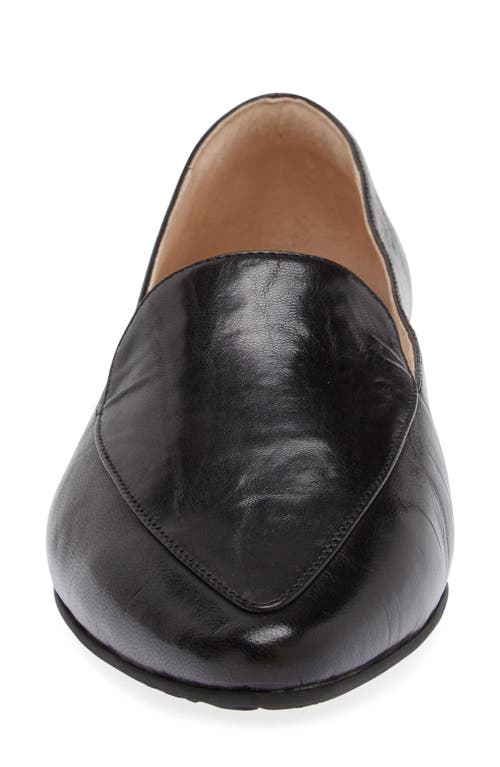 Shop Chocolat Blu Ace Pointed Toe Loafer In Black Leather