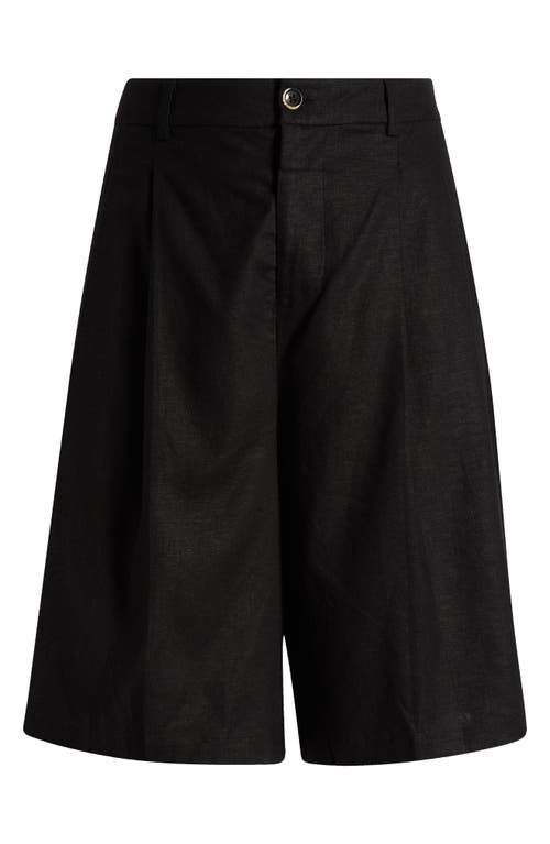 Shop Universal Standard Tailored Linen Blend Shorts In Black