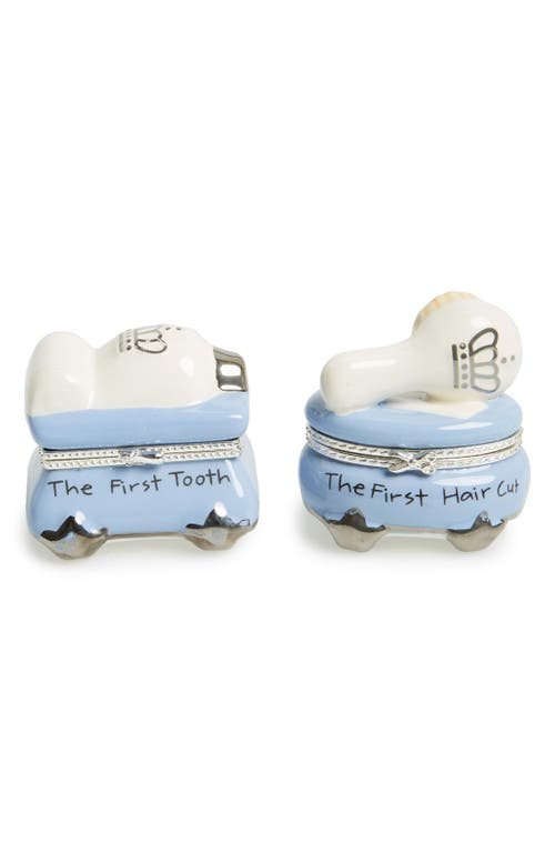 Mud Pie 'Prince' First Tooth & Curl Treasure Box Set in Blue at Nordstrom