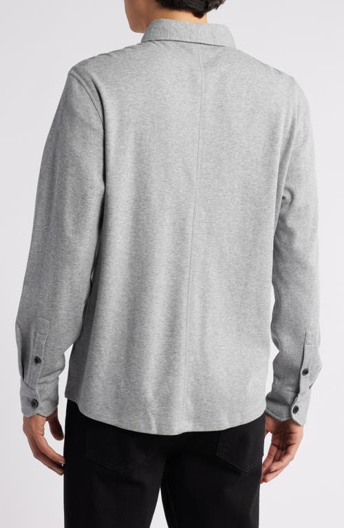 Robert Barakett Paolo Cotton Mélange Overshirt In Light Grey