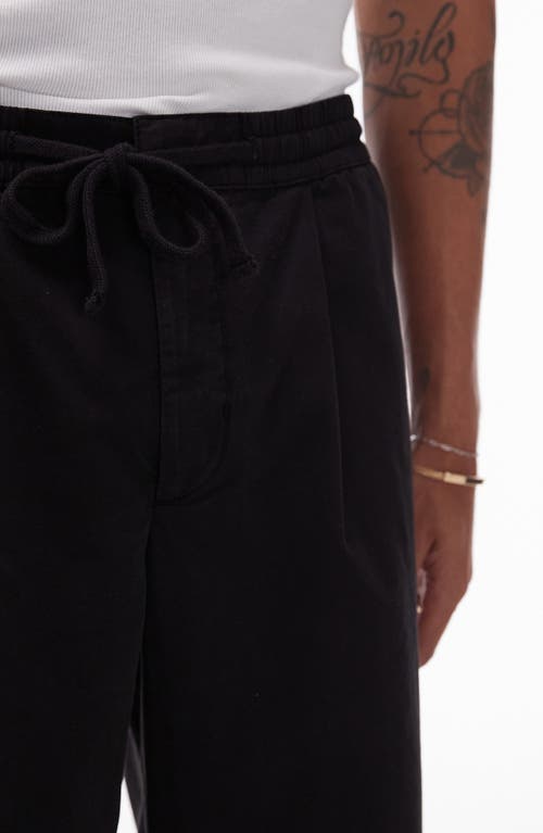 Shop Topman Wide Leg Drawstring Pants In Black