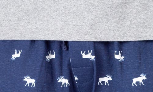 Sleephero Knit Pajamas In Grey With Moose