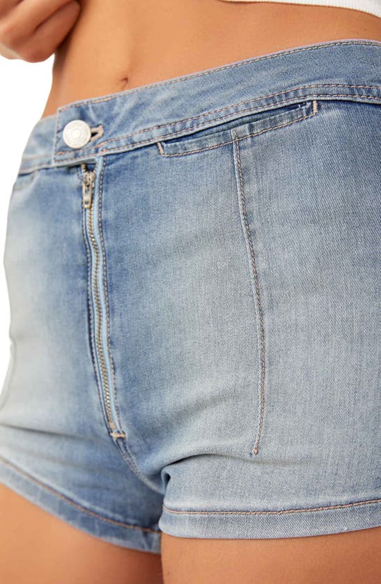 Free People Honeycomb Denim Micro Shorts In Ripple Reflect