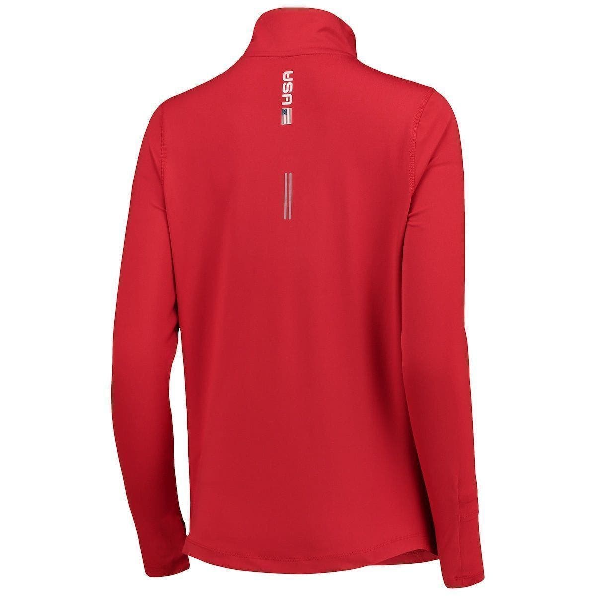 women's nike red quarter zip