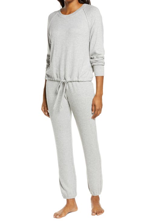 High-Waisted Thermal-Knit Jogger Pajama Pants for Women