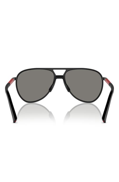Prada Linea Rossa 59mm Pilot Sunglasses In Black Rubber