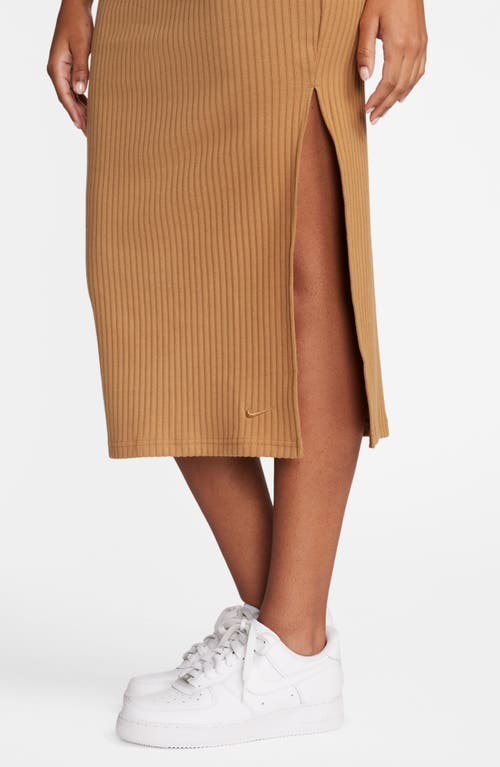 NIKE NIKE SIDE SLIT RIB MIDI SKIRT 